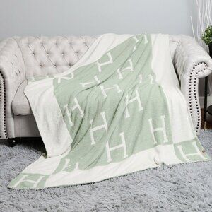 H Patterned Reversible Throw Blanket